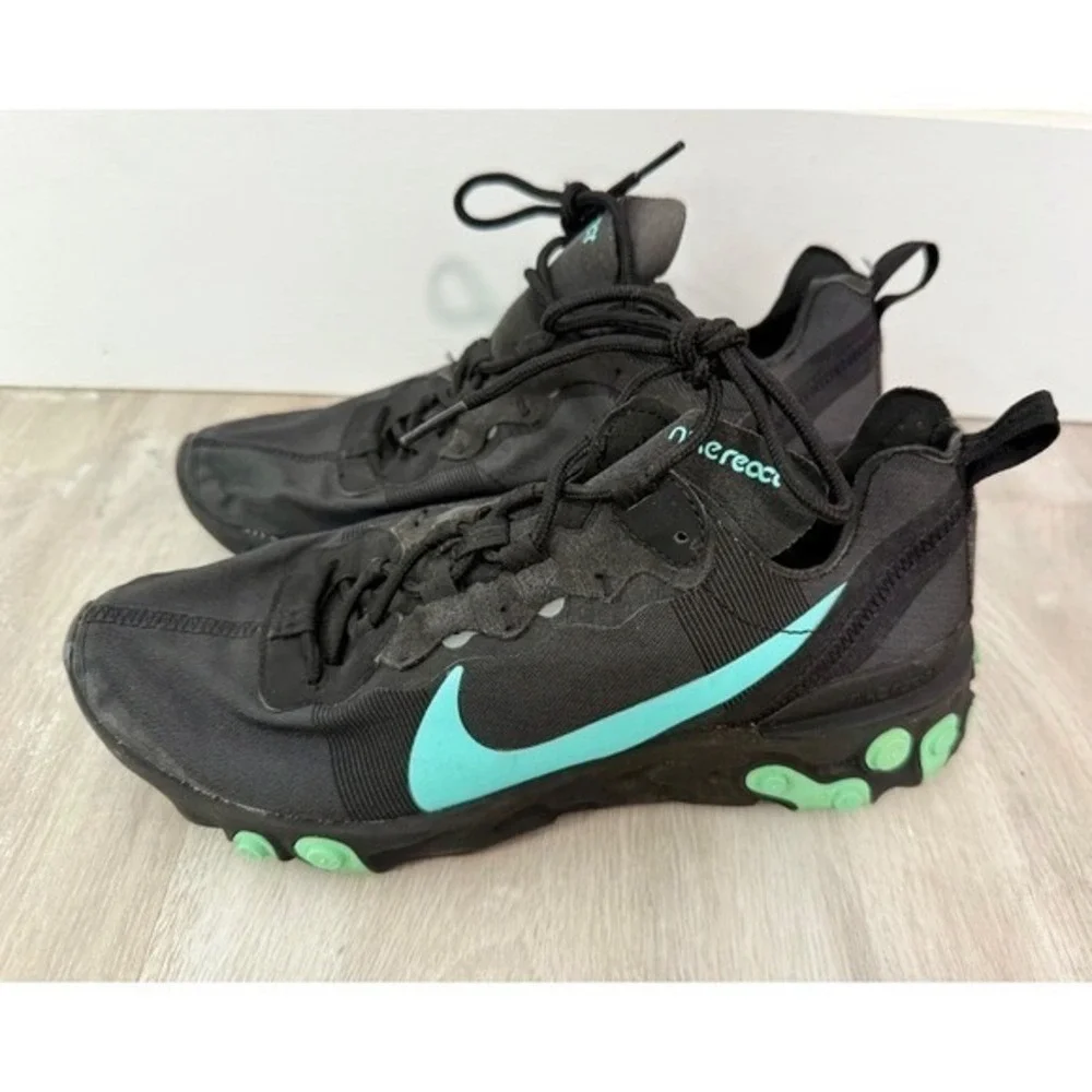 Nike React Element 380 Black Aqua Teal Mens Shoes Sneakers Size 7 BQ6166004